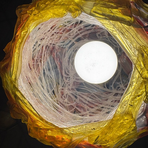 MCM Atomic Spaghetti Shade Tulip Table Lamp Retro Acrylic Art Light Works RARE - Picture 6 of 12